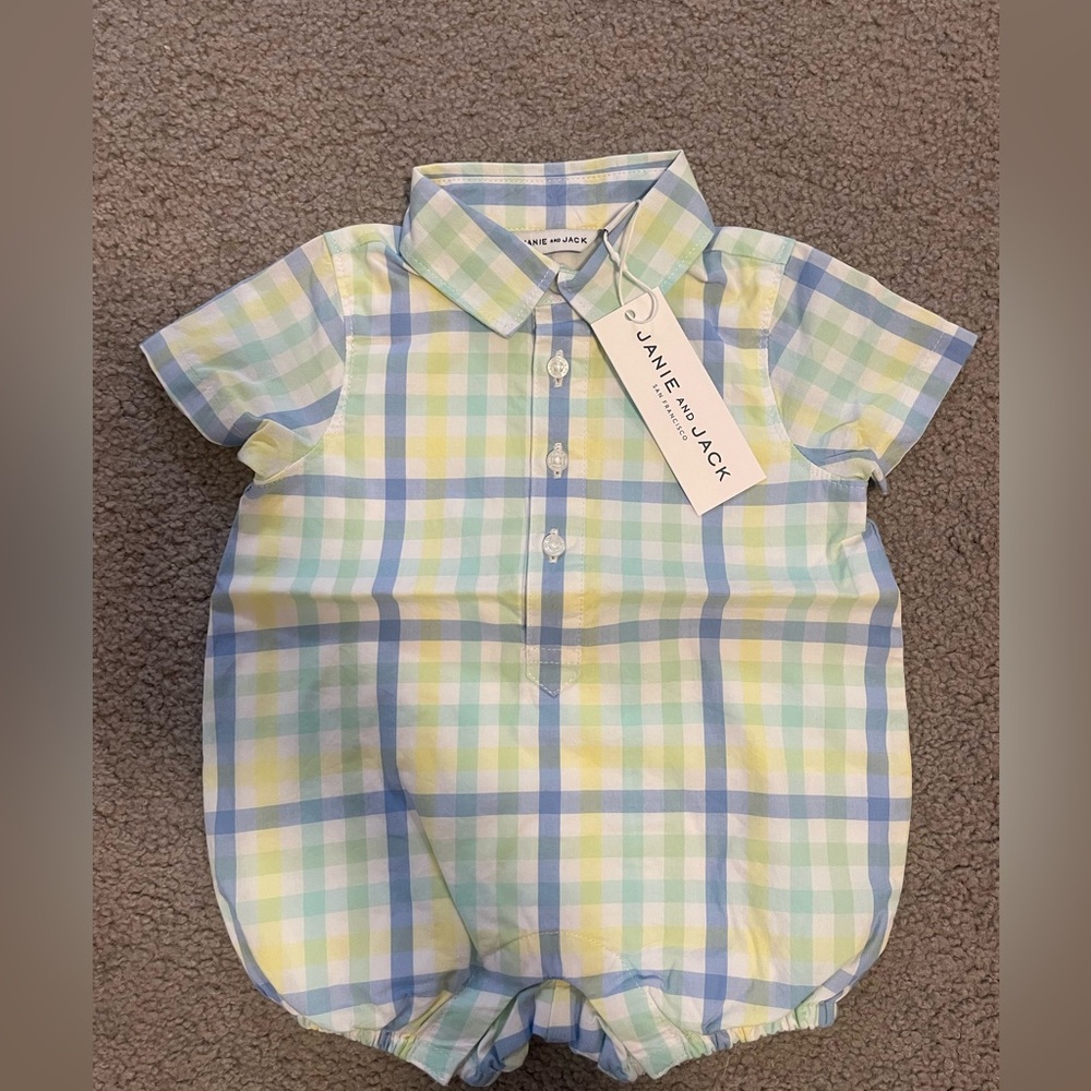 Multi color plaid romper